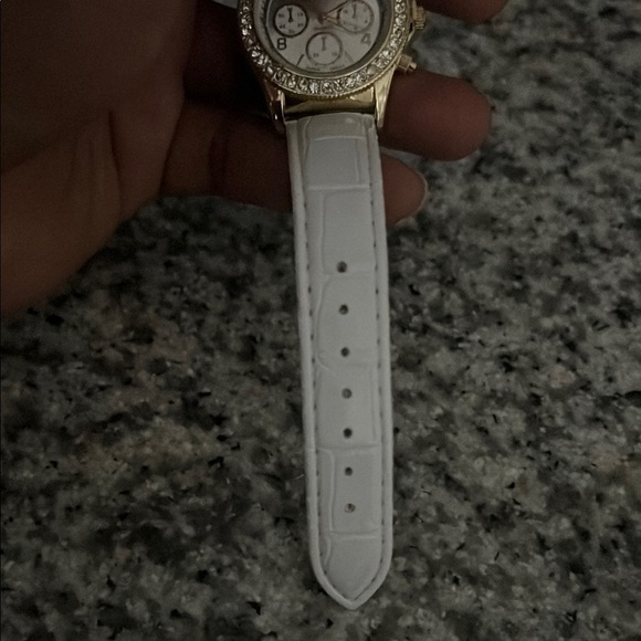 Bell & Ross White and Gold Chronograph Watch with Crystal Bezel main image 9